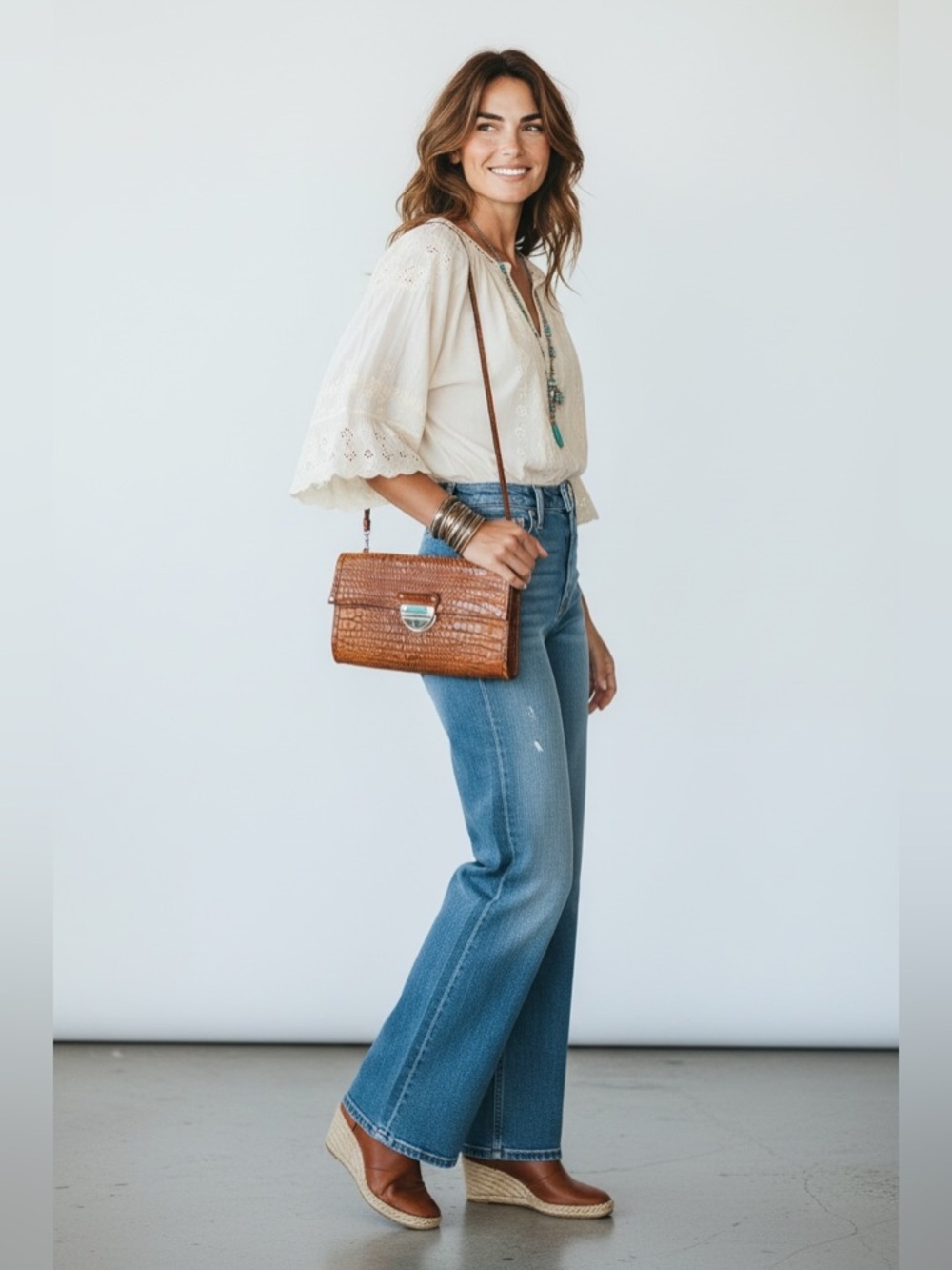 Cynthia Rowley Leather Embossed Croc Clutch